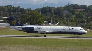 FullHD SunAdria Fokker 100 taxi amp takeoff at GenevaGVALSGG [upl. by Novar]