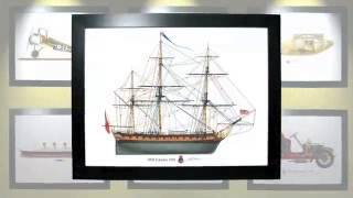 HMS Euryalus British frigate 1803 Profile Print maritime art [upl. by Rowney]