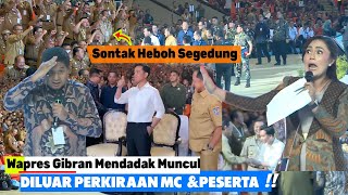 Mentri MC Brigita Terkejut W Gibran Mendadak Masuk mau Lihat Bupati Walko Peserta heboh beri Yel2 [upl. by Lowis]