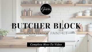 Giani® Butcher Block Countertop Paint Kit With Epoxy Resin Topcoat Tutorial [upl. by Bilski]