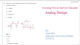 What is the steady State value of Voltage across capacitor at T0Analog Design  Amit Bar [upl. by Almap]