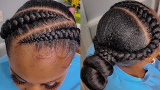 Sleek Low Knot Bun  quick hairstyles on 4C natural hair HOW TO [upl. by Kcirdez]