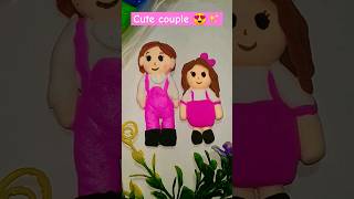 DIY cutest doll💕cute couple ✨art clayartcreations shorts [upl. by Dixil]