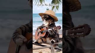 Cat on the Beach Play Guitar 😍 [upl. by Debo]