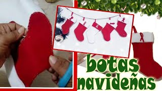 crea BOTAS NAVIDEÑAS de fieltro fáciles DIY NAVIDAD [upl. by Broderic]