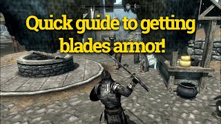 How To Get The Blades Armor In Skyrim  Walkthrough Locations Guide for better blades armour [upl. by Ahsikrats834]