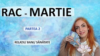 RAC MARTIE  Bani Relații SănătateP2 Zodii de APĂ Tarot [upl. by Leksehcey]