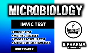 IMViC Test  Biochemical Tests  Microbiology  B Pharm 3rd Semester [upl. by Nohj]