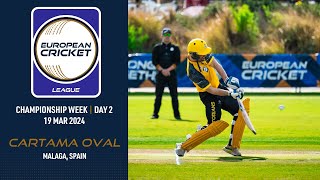 🔴 European Cricket League 2024  Championship Week Day 2  Cartama Oval Spain  T10 Live Cricket [upl. by Sylram316]