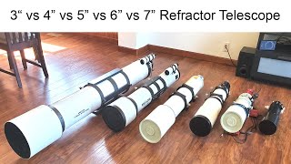 3quot vs 4quot vs 5quot vs 6quot vs 7quot Refractor Telescope for Visual and Astrophotography Whats better [upl. by Lowndes]