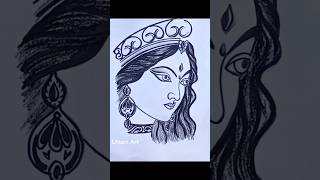 Maa Durga drawing video durgapuja durgaart drawing youtubeshorts viralvideo [upl. by Brook]