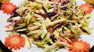 COLESLAW SALAD RECIPE  HEALTHY CABBAGE SALAD 🥬  HOW TO MAKE SALAD AT HOME [upl. by Ainafets]