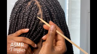 ASMR  Tingly and relaxing scalp scratching and oiling  Box braids [upl. by Delogu796]