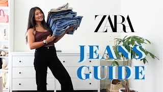 ZARA JEANS TRY ON HAUL  PETITE GUIDE 2023 FALL WINTER 2324 [upl. by Hotze]