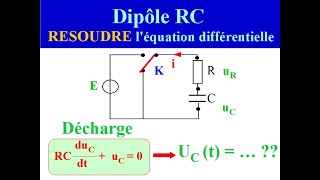 Dipôle RC  RESOUDRE léquation différentielle de DECHARGE  Terminale Spé PHYSIQUE [upl. by Ijan]