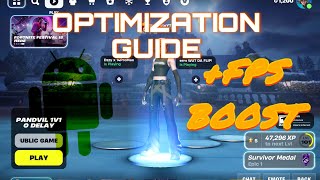 BEST OPTIMIZATION GUIDE FOR ANDROID FORTNITE MOBILEBETTER FPS AND LESS INPUT DELAY [upl. by Crelin]