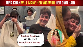 Hina Khan Cancer  Hina Mother Cries As Daughter Hina Cuts Her Hair After Chemotherapy Started [upl. by Lontson]