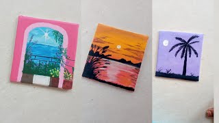 3 beautiful scenery paintings that are next level  with easy tips and tricks art viralvideo diy [upl. by Pillyhp]