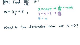 MAT273  Calc3  144b Finding the derivative using the chain rule for a function of 3 variables [upl. by Einwahs]