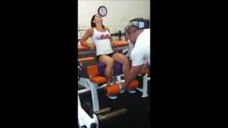 MISS Nutrition  Coach Luke McNally gives Ms Olympia Tegan Campbell a hiding in the gym [upl. by Legir937]