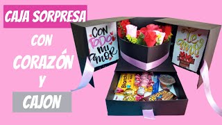 Gift Box  Caja sorpresa con cajon y corazon  DIY [upl. by Vasquez]