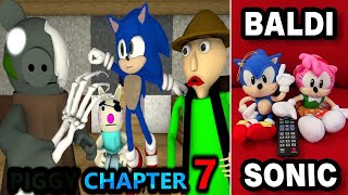 PIGGY CHAPTER 7 vs BALDI amp SONIC ROBLOX SPEEDRUNNER CHALLENGE METRO horror Minecraft Animation [upl. by Boynton700]