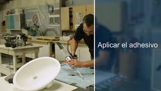 Spanish Translation How to Install Composite Sink into Avonite Surfaces® and STUDIO Collection® [upl. by Melborn]