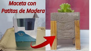 quotCómo Hacer una Maceta Pequeña con Patitas de Madera en Casaquot [upl. by Heidt]