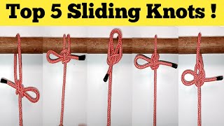 Quick 5 Sliding knots  Easy Quick Release Knots Easy to tie [upl. by Zack181]