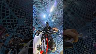 POV in the splitting globe 👀👀👀 circuszyair globeofdeath stunts dirtbikes shorts [upl. by Nevart921]