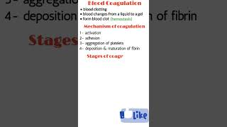 Blood coagulation hemostasis blood coagulation mechanism blood coagulation stages shorts [upl. by Eerahc685]