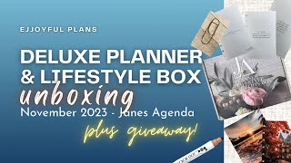 Deluxe Planner amp Lifestyle Unboxing  November 2023  Janes Agenda [upl. by Htebazie301]