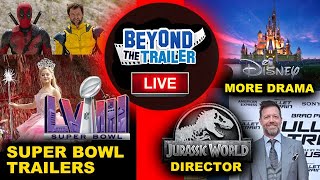 Super Bowl 2024 Movie Trailers Deadpool amp Wicked David Leitch Jurassic World 2025 Disney Drama [upl. by Giaimo190]