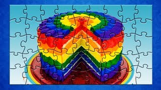 Торт Радуга Мозайка Пазл Color Rainbow Cake Puzzle Game for kids [upl. by Evangelin]