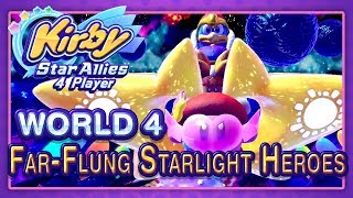 Kirby Star Allies World 4  FarFlung Starlight Heroes 4Player [upl. by Lytsirhc23]