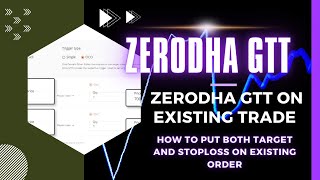 Master Option Trading Risk Management With Zerodha GTT Orders  Set Target amp Stop Loss Together [upl. by Cutler]