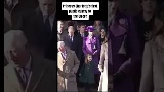 Princess Charlottes first public curtsy to the Queen [upl. by Reamy795]