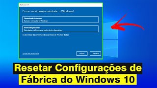 Como Resetar o Windows 10 Para as Configurações de Fábrica Atualizado 2024 [upl. by Ahsinar]