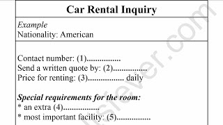 Car Rental Inquiry  HD AUDIO  1080p  LISTENING  ielts [upl. by Filippa407]