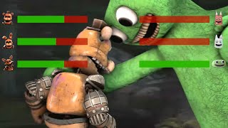 SFM FNaF Armored vs Garten of Banban WITH Healthbars [upl. by Aicnerolf]