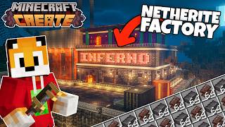 I built an ILLEGAL NETHERITE FARM in Minecraft Create Mod [upl. by Jimmie]