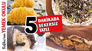 Çok Hafif Şekersiz Tatlı Tarifleri 🥧Güllaç Helva Muhallebi Kolay Tiramisu  Ramazan Tatlıları [upl. by Arukas]