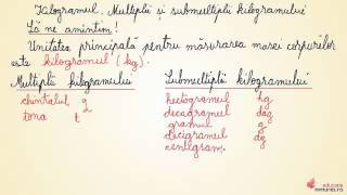 Kilogramul Multiplii si submultiplii kilogramului  Matematica clasa a IIIa [upl. by Eanej]