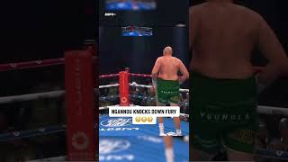 Ngannou knocks down Fury 😮 FuryNgannou Courtesy of ESPN PPV [upl. by Nnyllatsyrc]