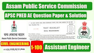 APSC PHE AE Previous Year Questions Papers With Answers keys [upl. by Thevenot]