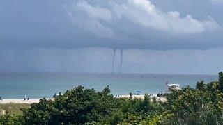 Phone footage captures twin water spouts off the Florida coast [upl. by Sibelle]