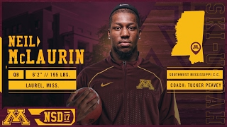 Neil McLaurin Highlights 2017 Gopher Football Signing Day [upl. by Avihs]