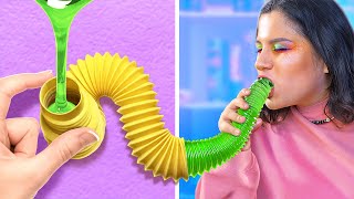 DIY POP TUBE TOYS 🎉🛠️ RAINBOW FIDGET TOYS YOU CAN MAKE AT HOME [upl. by Buffo]