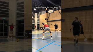 Middle Blocker practicing defense volleyball volleyballadvice [upl. by Rehpinej48]