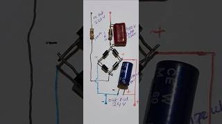 Make 220v AC to 24volt DC Convertercircuit diagram electronic youtubeshorts [upl. by Absa]